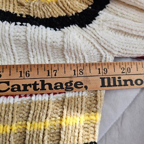 EUC VINTAGE STYLE NO BOUNDARIES MOCK NECK STRIPED CHENILLE SOFT SWEATER TOP L JR - Picture 15 of 16